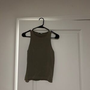 Zara Olive Green Sleeveless Top